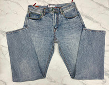 Jeans 5 KM Para Hombre 32 Azul Denim Algodón Y2k Recto Cinco Bolsillos Japonés Retro
