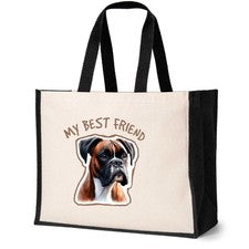 Bolso de Mano Boxer Amantes de Perros Regalo de Cumpleaños Damas Lona Comprador