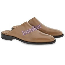 Zapatos mocasines informales sin cordones con puntera cerrada de cuero tostado para hombre