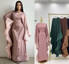 Moda Para Mujer Bata Industria Pesada Dubai Empalme Mangas de Encaje Elegante Vestido