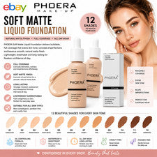 Corrector de maquillaje facial cobertura completa impecable mate base líquida Phoera para piel