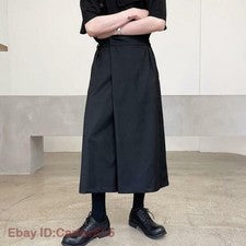 Pantalones Falda Para Hombre Gótica Sueltos Rectos Pierna Ancha Modernos Recortados Talla Coreana