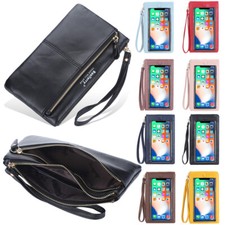 Pulsera Larga Portátil Teléfono Celular Bolso Pantalla Táctil con Cremallera Bolso de Mano para Mujer