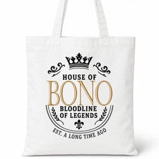 Bolso de Mano House Of BONO Nombre Familiar Algodón Blanco Regalo