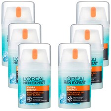Loreal Men Expert Hydra Energy 6x 50ml Gel Refrigerante Anti Brillo 24h Hidratación