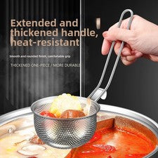 304 Acero Inoxidable Ranura Cuchara Estilo Plegable Colador con Gancho para Cocinar