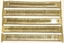 Lote de 5 Piezas.Correas de Reloj Tono Dorado Elastizadas Acero Inoxidable Ajuste Reloj 16,18,20,22mm
