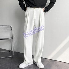 Para hombres Verano Primavera Vestido Formal Pantalones Largos Coreanos Pantalones Sueltos Pierna Recta