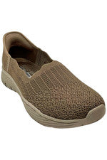 Zapatos sin cordones para mujer Skechers Seager lavables Believe It color topo oscuro