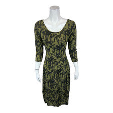 Vestido Truth + Style Para Mujer Regular Estampado Tejido Dobladillo Burbuja Oliva Talla Pequeña