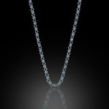 Collar de cadena de eslabones grabados de plata de ley 925 natural para hombre turquesa