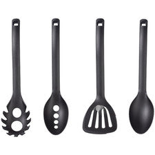 Juego de utensilios de cocina de nailon resistentes al calor para cocina en el hogar diseño de borde suave