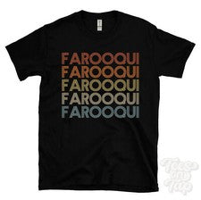 CAMISETA FAROOQUI ESTILO RETRO REPETIDO Hombre y Mujer Novedad Genial Nombre Regalo