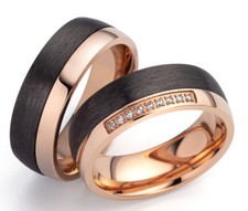 Anillos de boda anillos de pareja anillos de compromiso anillo de boda titanio rosa carbono con grabado