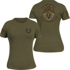 Para mujer estilo Grunt O.I.F. Camiseta Veterano - Verde Militar