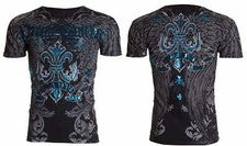 Camiseta Xtreme Couture by Affliction Para Hombre SANDSTONE Negra Motociclista Cruz S-5XL