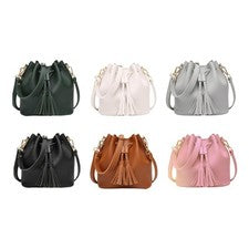 Novedad Mujer Cubo Bandolera Cordón Bolso Top Asa Maciza