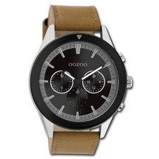 Oozoo reloj de pulsera para hombres marrón analógico relojes correa de cuero UOC10801