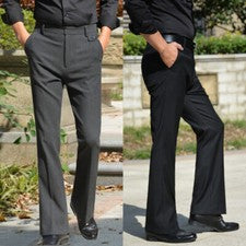 Hombres Acampanado Campana Parte Inferior Vestido Pantalones Elastizados Inteligentes Informales Pantalones Bootcut Moda
