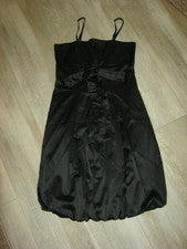 KLEID Dress Black DREAM Party Event LES BONNES COPINES France STRETCH Satin 34 S