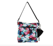 Bolso Bandolera Samantha Marrón Para Go MEDIANO Cremallera Frontal CAMUFLAJE ORQUÍDEA Nuevo con Etiquetas
