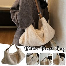 Mujer Otoño e Invierno Moda Felpa Bolso de Hombro Bolso Bandolera