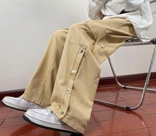 Pantalones cargo sueltos estilo japonés de moda para hombre Pantalones informales con cordón para jóvenes
