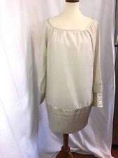Nuevo Vestido de Diseñador Vertigo Para Mujer Informal Manga Larga Crema Talla M - Nuevo con Etiquetas