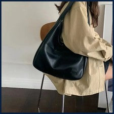 Bolso Tote Mujer Gran Capacidad Negro Cuero Casual Hombro Diario Moda
