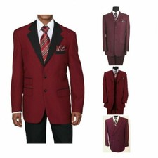 Nuevos trajes clásicos de moda para hombre color borgoña talla 38R~60L