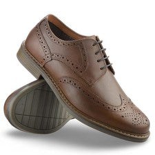 Zapatos de oficina de trabajo con cordones informales inteligentes suaves de cuero para hombre talla