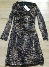 Vestido forrado Kenneth Cole para mujer con estampado animal talla L Nuevo con etiquetas