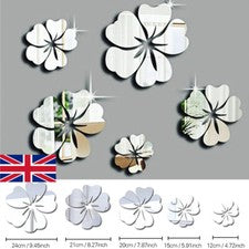 5 X Hágalo Usted Mismo Calcomanía Flor Espejo 3D Pegatina de Pared Extraíble Arte Mural Decoración Hogar Habitación