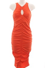 Vestido midi Gina Tricot naranja claro elegante mujer talla 38 poliamida