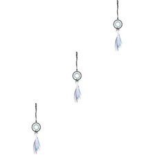 Colgante colgante único para decoración de pared del hogar con plumas atrapasueños 3 piezas