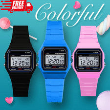 Reloj Cronómetro Cronógrafo Deportivo Unisex Hombre F 91W Clásico Digital Correa Resina*