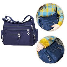 Bolso cruzado de nailon impermeable multicapa de 1 pieza Bolso de almacenamiento de un solo hombro