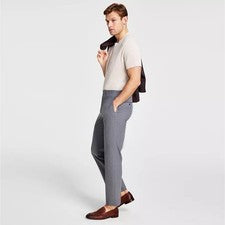 Pantalones de vestir Michael Kors gris claro elásticos Marvin calce clásico para hombre talla 33x32