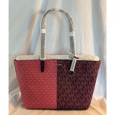 Nuevo con etiquetas Bolso de Mano Michael KORS Jet Set Viaje Sangre de Buey Multi Cremallera Logo Mediano $448.00