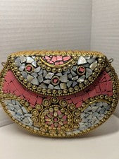 Bolso Bandolera RAMLA Rosa Beverly Hills Hecho a Mano Mosaico Marroquí P32