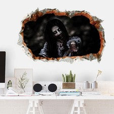 Calcomanías adhesivas 3D para puerta póster de pared decoración de interiores de Halloween