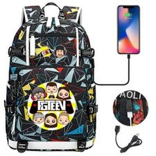 Fgteev* Mochila Bolso Escolar Multifunción USB Bolsa de Carga Laptop Mochila