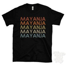CAMISETA MAYANJA ESTILO RETRO REPETIDO Hombre y Mujer Novedad Genial Nombre Regalo