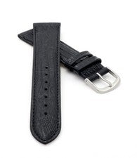 Feines Eidechsen-Leder Uhrenarmband Modell Davos-71S NL schwarz 20 mm