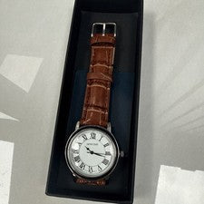 Nuevo Reloj de Cuarzo Montine Vintage Caballeros Correa de Cuero Marrón Número Romano
