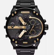 Diesel DZ7435 Hombre AUTÉNTICO CRONÓGRAFO Negro Oro Reloj MR Daddy 57mm