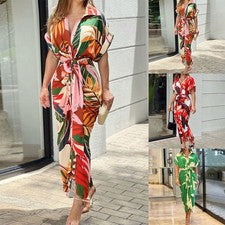 Hohe Qualität Hemdkleid Maxikleid Knopfleiste Lang Maxikleid Vintage-Druck