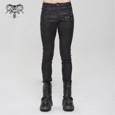 Pantalones largos ajustados de pentagrama informales punk góticos negros de moda Diavil para hombre