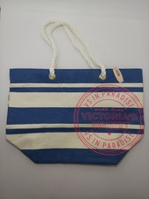 Bolso de Mano Victoria Secret Paradise Azul y Blanco Verano Junto a la Piscina Grande