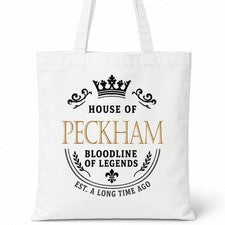 Bolso de Mano House Of PECKHAM Apellido Algodón Blanco Regalo